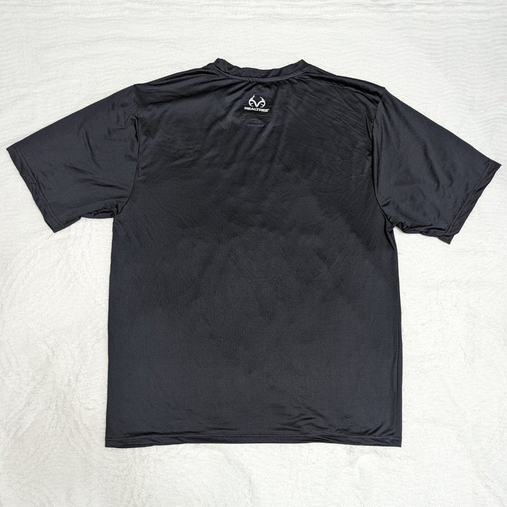 Realtree Men's Short Sleeve Polyester Elastane Base Layer XL Hunt Shirt Black - Picture 4 of 5